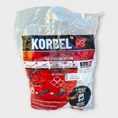 Система за подравняване на плочки KORBEL - ФИКСАТОР 2мм. в пакет 200бр.